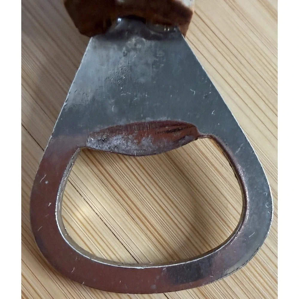 Vintage Hand-Carved Wooden Figural Bottle Opener Whimsical Man European Folk Art